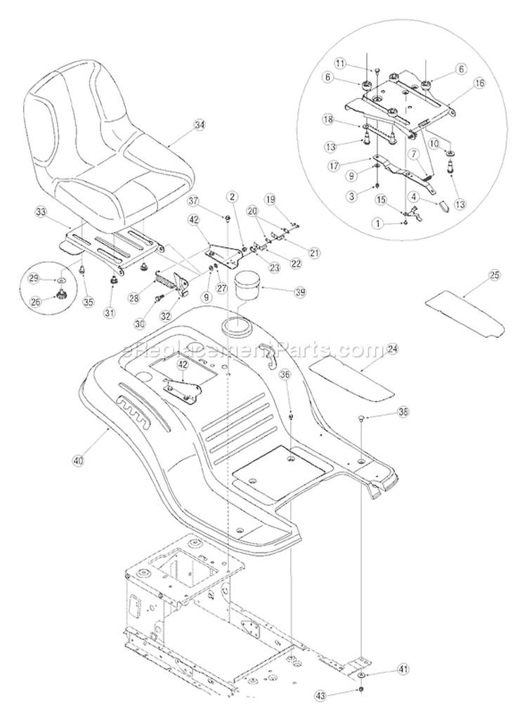 Page D Diagram and Parts List for 13AJ771G713 2005 Yard Man Lawn Tractor